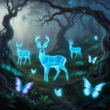 Whispers of Wonder: Glowing Deer in a Surreal Night