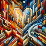Heart abstract geometric
