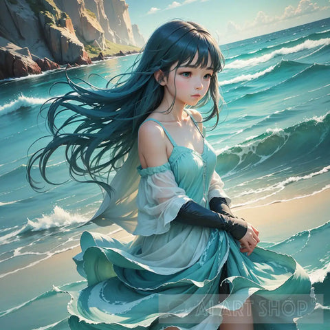 Ocean Serenity Ai Artwork