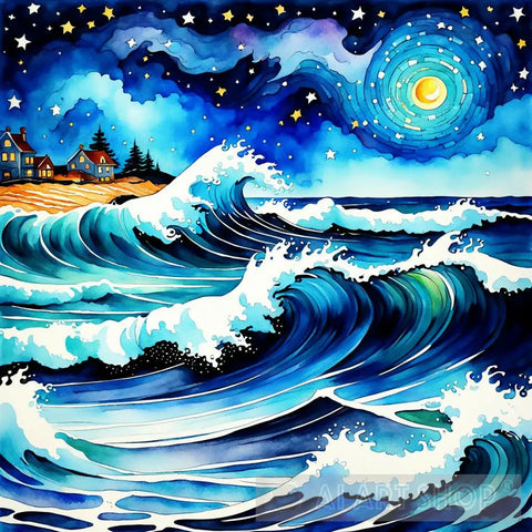 Ocean Waves Ai Artwork