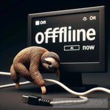 ’Offline Now’on The Computer Monitor Ai Painting