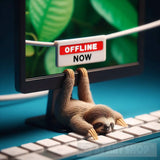 ’Offline Now’on The Computer Monitor Ai Painting