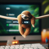 ’Offline Now’on The Computer Monitor Ai Painting