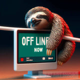 ’Offline Now’on The Computer Monitor Ai Painting