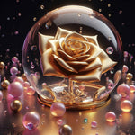 Golden rose in a globe copy