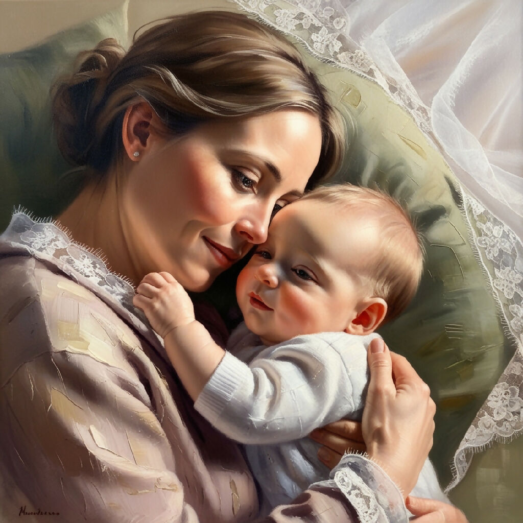 mother, child, love, maternal affection, ai art, cute art, mothers ...