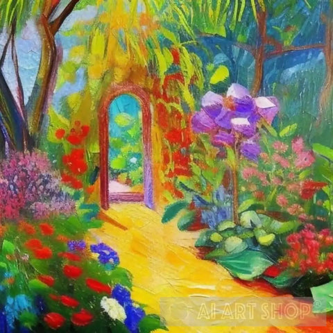 Oil Painting Of A Beautiful Garden Part 1 Ai Painting