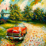 Old Car On Site Landscape Ai Art