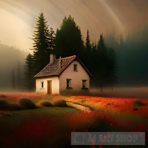 Old Homestead House In An Autumn Landscape Ai Art