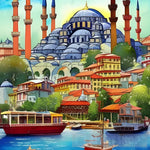 Old Istanbul-Blue Mosque By The Bosphorus Architecture Ai Art