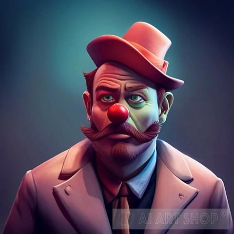 Old Sad Clown Ai Artwork