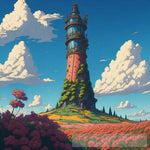 Old Tower Landscape Ai Art