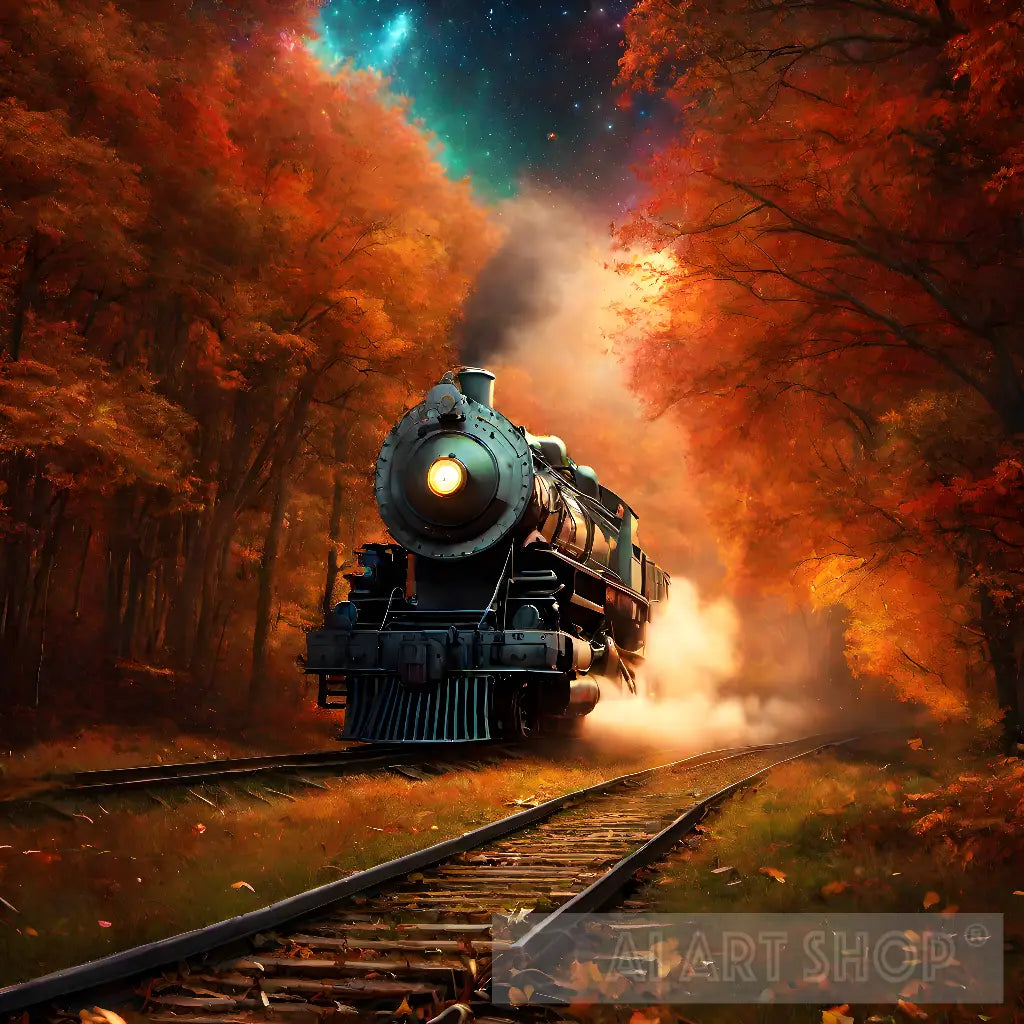 train, old train, autumn, forest, autumn forest, colours