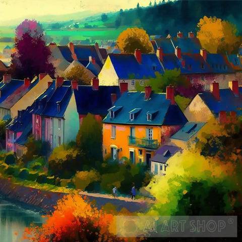 Old Village Abstract Ai Art