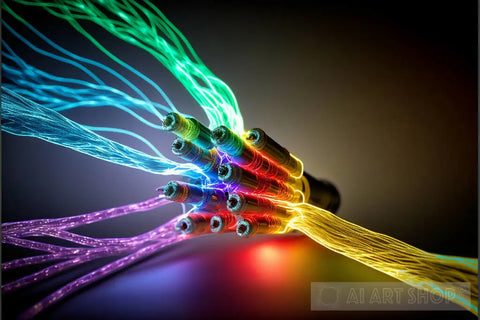 Optic Fiber Conductor Abstract Ai Art