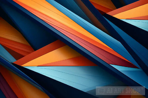 Orange And Blue Prism Abstract Ai Art