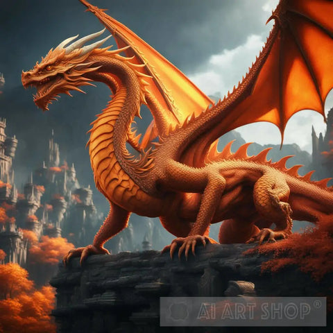 Orange Dragon Ai Artwork