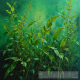 Original Landscape Plants Oil Painting # 29 Ai Art