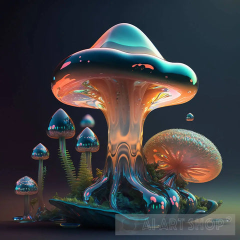 Otherworldly Mushrooms Nature Ai Art