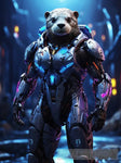 Otter In Cyborg Body #2 Ai Artwork