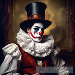 Out Of The Frame Clown In Black Hat Portrait Ai Art