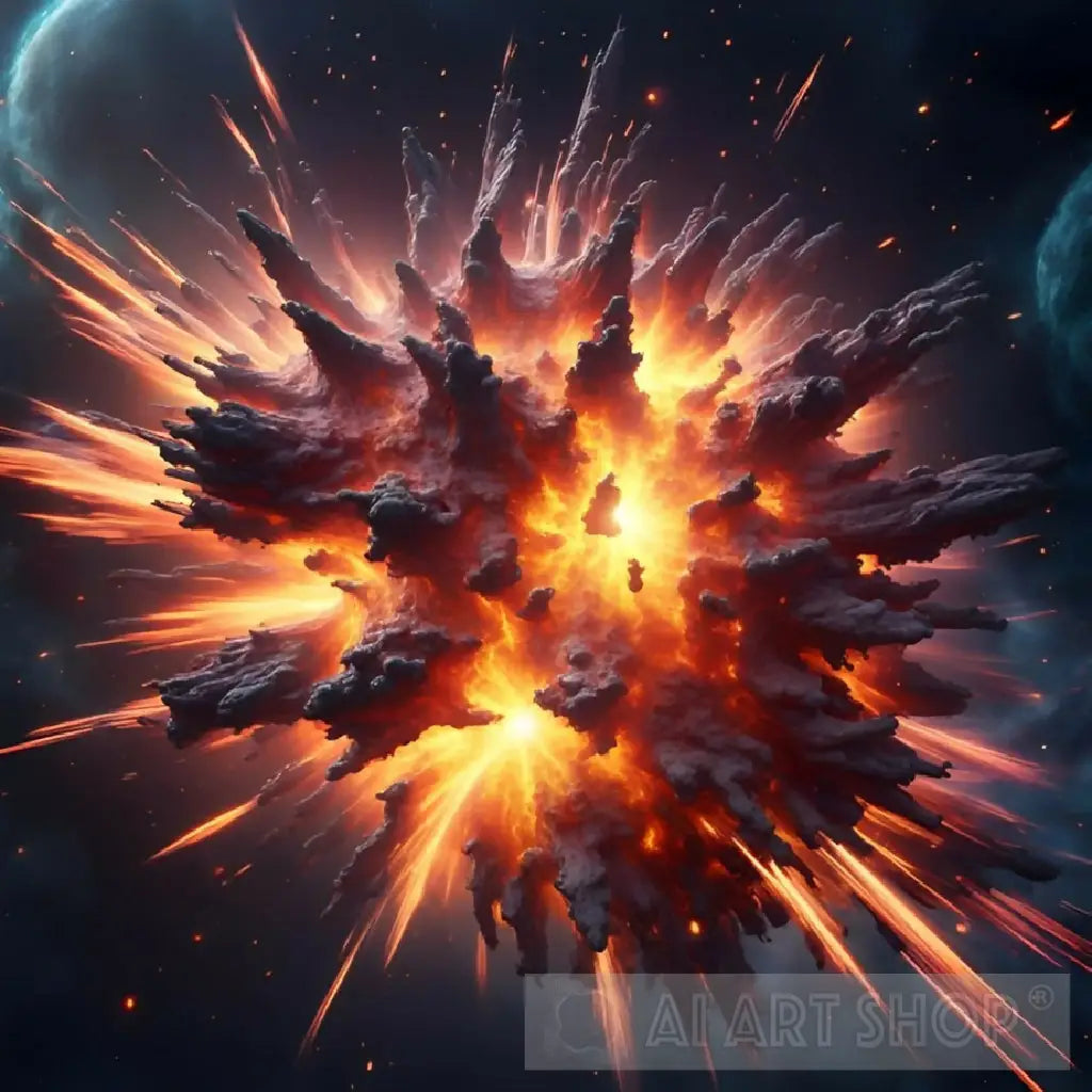 Exploding Star Render Outer Space Star Explosion Art