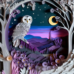 Owl In The Woods- 3D Effect Animal Ai Art