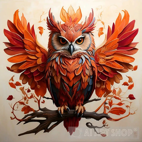 Owl Of Phoenix Animal Ai Art