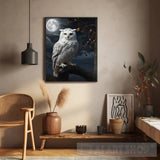 Owl On A Branch At Night Animal Ai Art