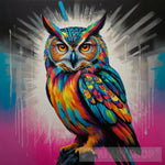 Owl With Vivid Colors Pop Art Style Ai