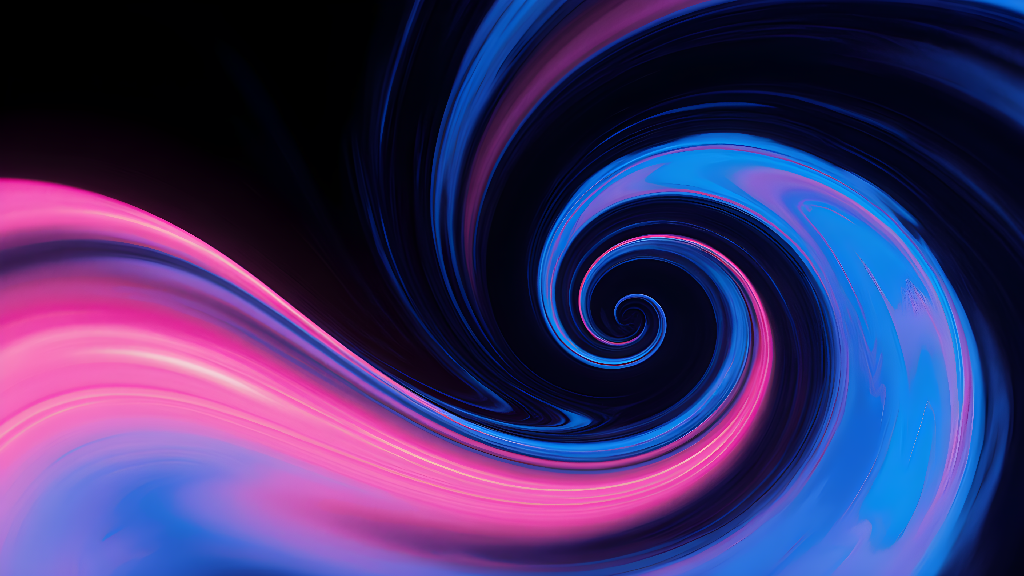 Vibrant Pink & Blue Neon Spiral Abstract Art High-Res Background
