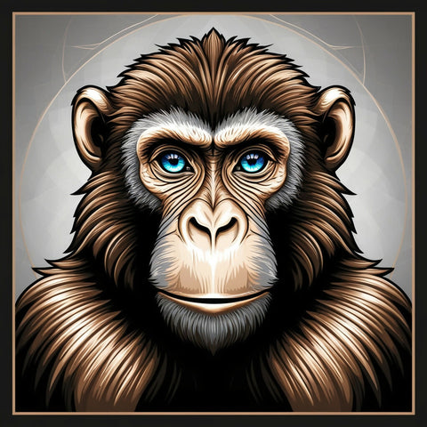 Exquisite Monkey Illustration: High-Resolution SVG with Detailed Textures and Vibrant Aesthetic