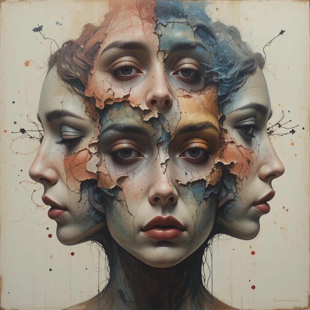 Layered emotional portraits