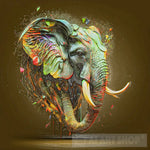 Ai Painted Elephant 3 Animal Art