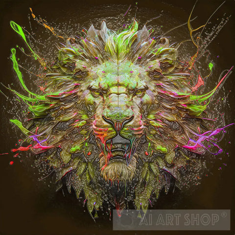 Ai Painted Lion 4 Animal Art
