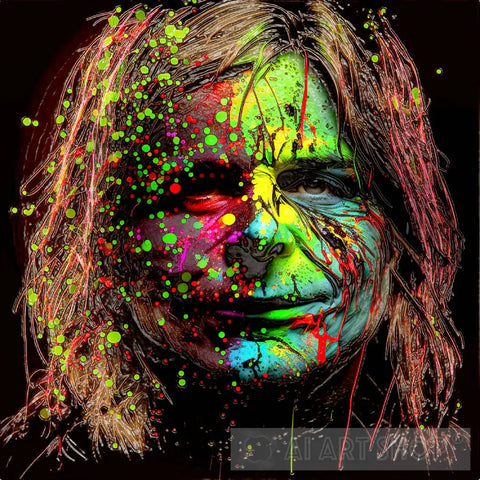 Painted Portrait Of Ozzy Osbourne 3 Portrait Ai Art