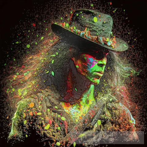 Painted Portrait Of Slash Guitarist 2 Portrait Ai Art