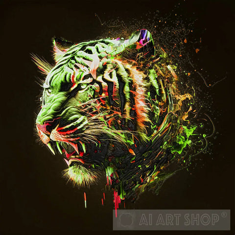 Ai Painted Tiger 3 Animal Art