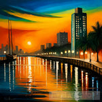 Painting Of A Recife City Night Landscape #6 Landscape Ai Art