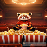 Panda Eats Popcorn At The Cinema Ai Artwork