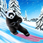 Panda On Skiis Animal Ai Art