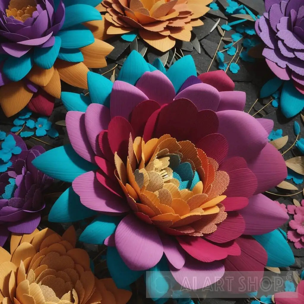 Paper Flowers, Paper Flowers Art, Floral Paper Craft, Garden On Wal...
