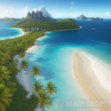 Paradise Beach Nature Landscape Sea Mountain Beauty Sky Nature Ai Art