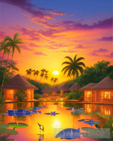 Paradise Landscape Ai Art