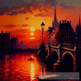 Paris In The Sunset: A Claude Monet Inspired Masterpiece - 4 Arts Ai Painting