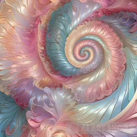 Pastel Helix Whirl Abstract Ai Art