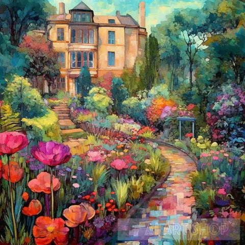 Pathway To Floral Paradise Nature Ai Art