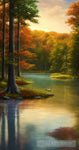 Peaceful Forest Lake. Animal Ai Art