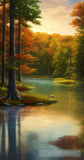 Peaceful Forest Lake. Animal Ai Art