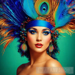 Peacock Lady Pop Ai Art